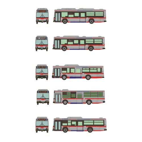 토미텍 더 버스 컬렉션 TOKYU TRANSSES 도쿄 버스 위탁 차량 5대 세트