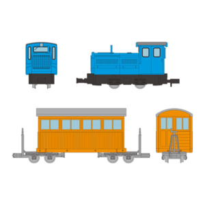 토미텍 철도 컬렉션 네로우 게이지 80 고양이 삼림 철도 디젤 기관차(블루)+객차 2량 세트 D
